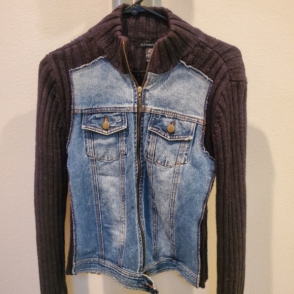 52 Weekends Jackets & Blazers - 🦋Super Cute Jean and Black Sweater Jacket